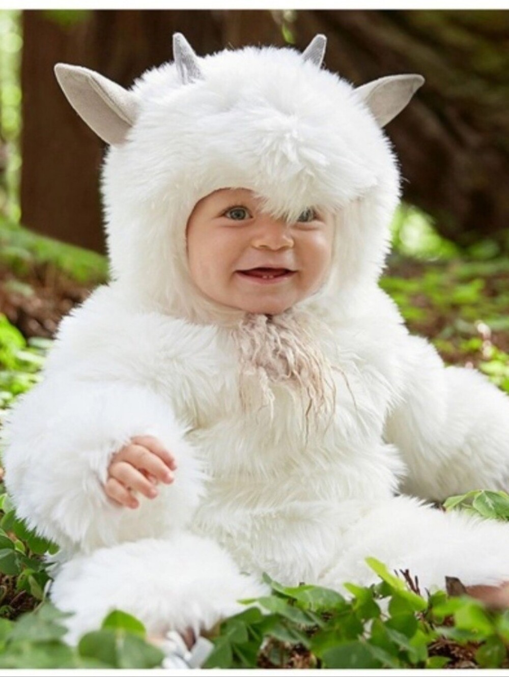 Pottery Barn Baby Costume Goat Farm Animal Fuzzy One Piece Warm Size 6-12 Months